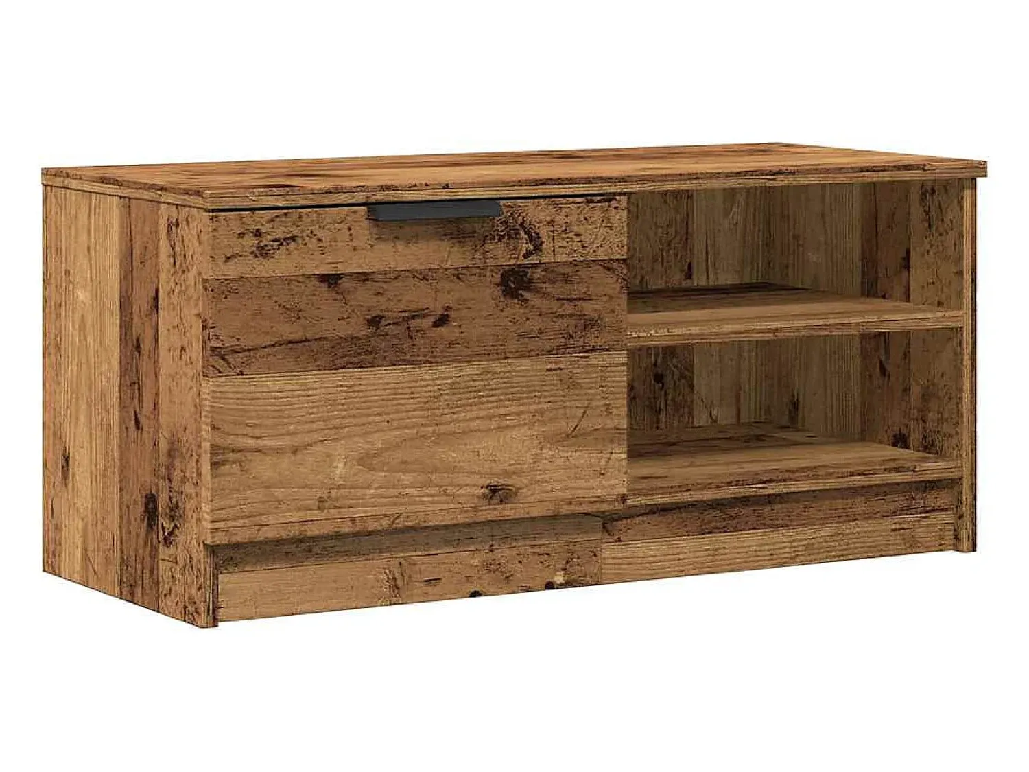Outlet vidaxl Móvel TV madeira antiga 80x35x36,5 cm madeira trabalhada Castanho