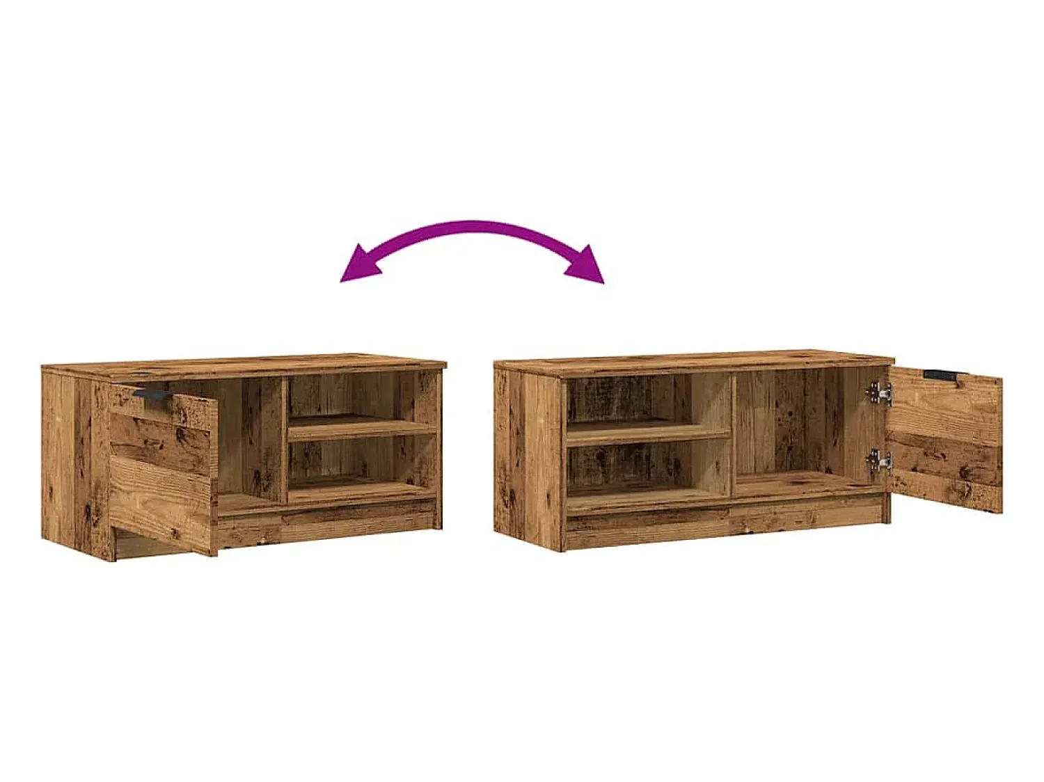 Outlet vidaxl Móvel TV madeira antiga 80x35x36,5 cm madeira trabalhada Castanho