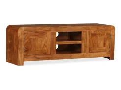 Móvel TV madeira maciça c/ acabamento a mel 120x30x40 cm PT680291^ Móvel De Tv