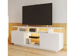 Móvel De Tv*ModernLuxe Móvel TV moderno 140cm com LED para TV de 60
