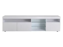 ModernLuxe Móvel TV moderno 180cm com LED - 3 portas e 5 compartimentos abertos -^ Móvel De Tv