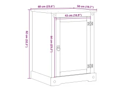Móvel De Tv|Helloshop26 Móvel TV multimídia Estante TV Aparador TV Sala de jantar Sala de estar Quarto HiFi Corona 60 x 50 x 82 cm Madeira maciça de pinho marrom 02_0025428 Castanho