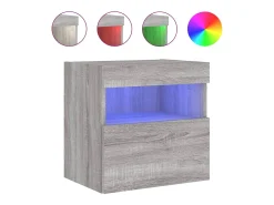 Móvel De Tv*Helloshop26 Móvel TV multimídia Estante TV aparador TV sala de jantar sala de estar quarto parede com luzes LED sonoma 40 x 30 x 40 cm cinza 02_0028046 Cinzento