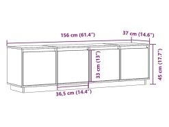 Helloshop26 Móvel TV multimídia Estante TV Aparador TV Sala de jantar Sala de estar Quarto 156 x 37 x 45 cm Madeira maciça de pinho 02_0026040^ Móvel De Tv