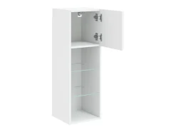 Clearance Helloshop26 Móvel TV multimídia prateleira TV aparador sala de jantar sala de estar quarto com luzes LED 2 peças 305 x 30 x 90 cm 02_0028836 Branco