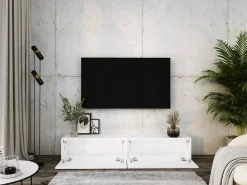 Móvel De Tv| Móvel TV suspenso, 170 x 34 x 32 cm, Fosco Branco