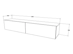 Móvel TV Suspenso haaus Isla, 2 Portas, , 135 x 28 x 25 cm^ Móvel De Tv