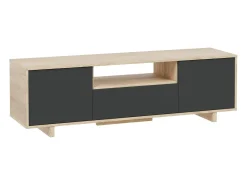 New Dmora Móvel TV Visalia, Aparador para televisão da sala, Móvel TV 3 portas, Aparador baixo, 150x41h46 cm, Carvalho Castanho