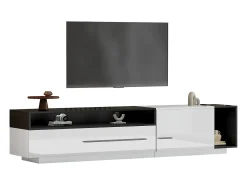 Móvel De Tv*Hauss Spole Móvel TV 170x38x42,3 cm com gaveta, porta e prateleira aberta, + preto Branco
