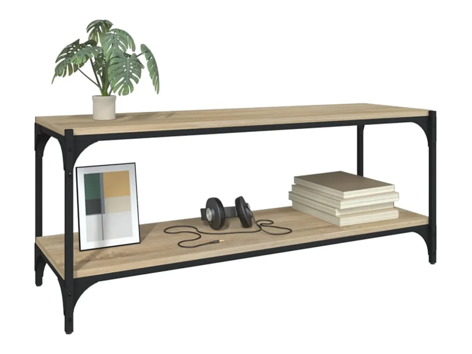 Discount Móvel TV 100x33x41 cm derivados madeira/aço cor carvalho sonoma PT247150 Castanho