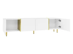 Móvel TV 170x35x46cm - Móvel brilhante com 4 portas - moderno e simples - MDF Branco
