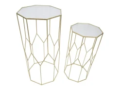 Discount NOVO PAR DE PORTA-TELEFONE EM VIDRO CM 50X46X100-40X37X80 Dourado