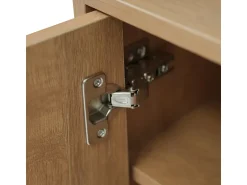 Discount DripeX Organizador de sapatos - com 3 portas e banco sapateiro - para Sala, Corredor - 100x34x69cm Natural escuro