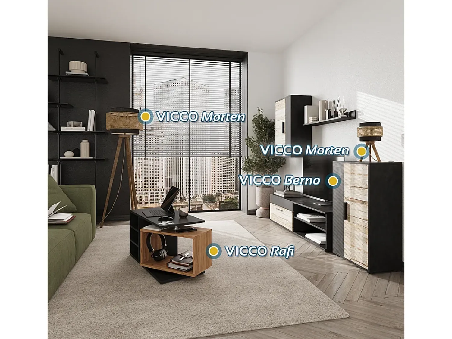 Móvel De Tv*Vicco Parede da sala de estar 140x35.2x38.7 berno Bege