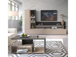 Móvel De Tv|Petits-Meubles Parede para TV de 270 cm Opio e Antracite Taupe