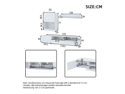 Móvel De Tv|DripeX Parede TV 3 Portas e 3 Nichos - com Armazenamento e Iluminação LED - Painel de Partículas - Brilhante - Branco