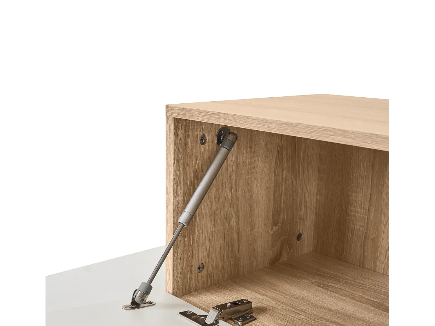 Móvel De Tv*ModernLuxe Parede TV com arrumação - 3 compartimentos e 3 prateleiras - Branco e Natural Natural claro / Branco