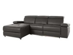 Clearance Loft24 Pareli | Sofá de 2 lugares com função Relax Manuel em tecido cinzento Castanho