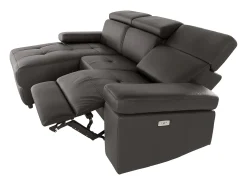Clearance Loft24 Pareli | Sofá de 2 lugares com função Relax Manuel em tecido cinzento Castanho