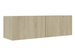 Best 3pcs conjunto de móveis de TV derivados madeira carvalho sonoma PT349699 Castanho