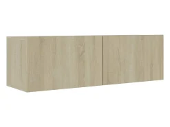 Móvel De Tv| 8pcs conjunto móveis de TV derivados de madeira carvalho sonoma PT835231 Castanho