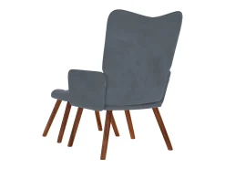 Poltrona| Poltrona | Cadeira de Sala | Cadeira Relaxante com Banco em Veludo Cinza Escuro SHL154971 Cinza antracite