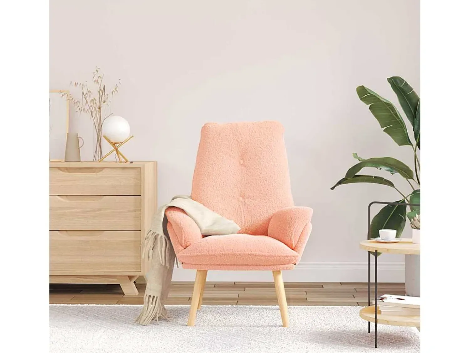 Best Poltrona | Cadeira de Sala | Cadeira Relaxante 69x74x93 cm tecido SHL339848 Rosa