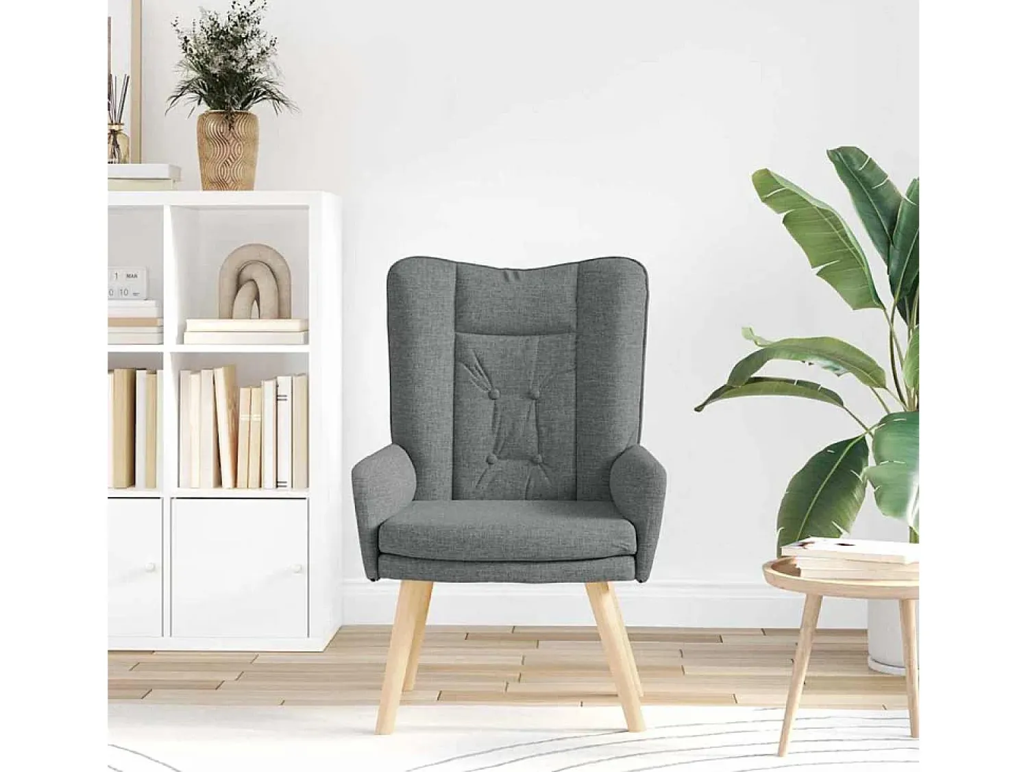 Poltrona| Poltrona | Cadeira de Sala | Cadeira Relaxante Cinzento escuro 63x67x94 cm tecido SHL749552 Cinza antracite