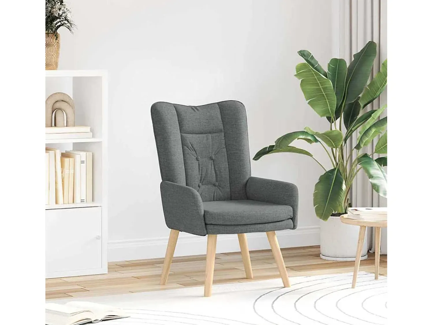 Poltrona| Poltrona | Cadeira de Sala | Cadeira Relaxante Cinzento escuro 63x67x94 cm tecido SHL749552 Cinza antracite