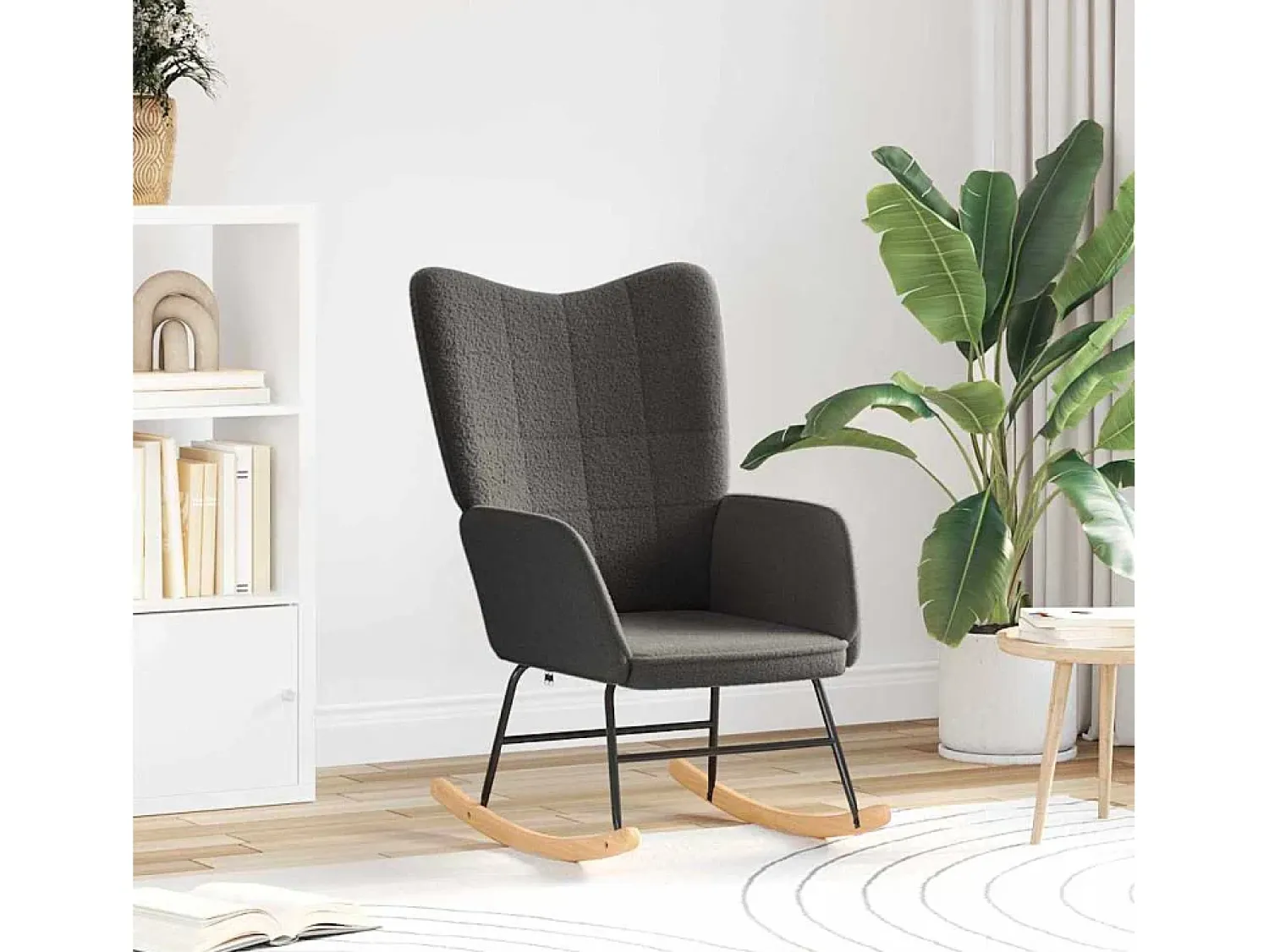 Poltrona| Poltrona | Cadeira de Sala | Cadeira Relaxante Cinzento escuro 61x78x98 cm tecido SHL34748 Cinza antracite