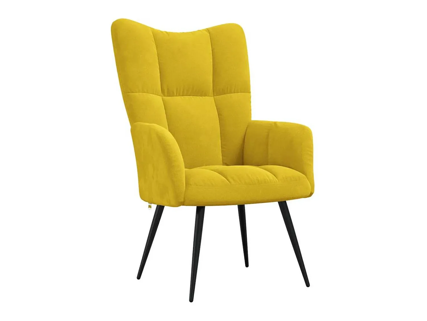 Poltrona| Poltrona | Cadeira de Sala | Cadeira Relaxante com Banco Veludo Mostarda SHL340065 Amarelo