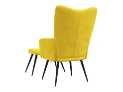 Poltrona| Poltrona | Cadeira de Sala | Cadeira Relaxante com Banco Veludo Mostarda SHL340065 Amarelo