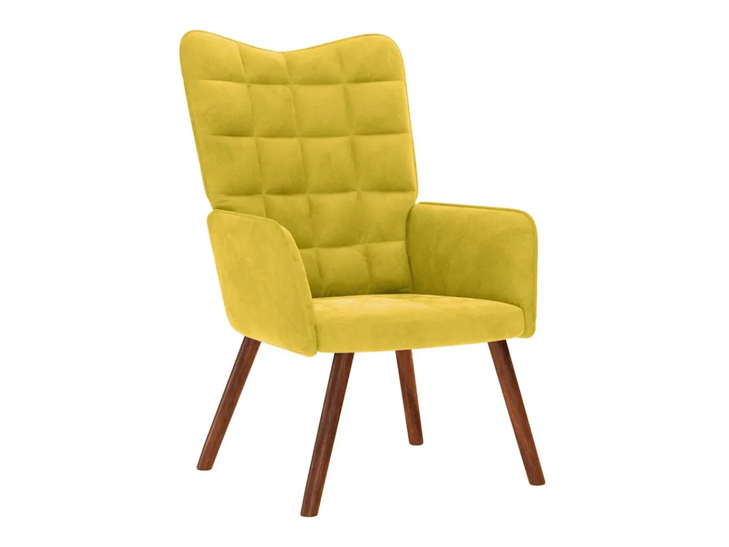 Poltrona* Poltrona | Cadeira de Sala | Cadeira Relaxante com Banco em Veludo SHL478825 Amarelo