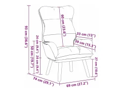 Poltrona| Poltrona | Cadeira de Sala | Cadeira Relaxante Cinzento escuro 69x74x93 cm Veludo SHL507309 Cinza antracite