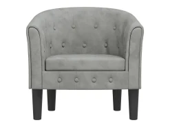 Poltrona| Poltrona | Cadeira Relax | Poltrona Confortável para Sala veludo -claro SHL390866 Cinzento