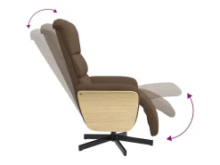 Poltrona* Poltrona | Cadeira Relax | Cadeira reclinável com apoio de pés tecido SHL518118 Castanho