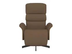 Poltrona* Poltrona | Cadeira Relax | Cadeira reclinável com apoio de pés tecido SHL518118 Castanho