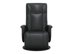 Poltrona* Poltrona | Cadeira Relax | Cadeira reclinável com apoio de pés couro artificial SHL732364 Preto
