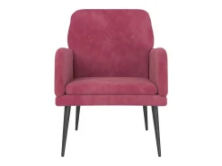 Discount Poltrona | Cadeira Relax com apoio de braços 62x79x79 cm veludo tinto SHL254235 Vermelho