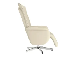 Online Poltrona | Cadeira Relax | Cadeira reclinável com apoio de pés couro artificial cor SHL628463 Creme