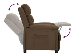 Outlet Poltrona | Cadeira Relax | Cadeira reclinável tecido SHL67488 Castanho