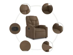 Best Poltrona | Cadeira Relax | Cadeira reclinável tecido SHL947816 Castanho