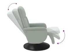 Poltrona* Poltrona | Cadeira Relax | Cadeirão reclinável com apoio de pés veludo -claro SHL819704 Cinzento