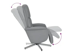 Poltrona| Poltrona | Cadeira Relax | Cadeira reclinável com apoio de pés tecido cinzento-claro SHL956556 Cinzento claro