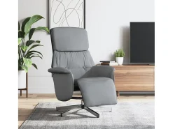 Poltrona| Poltrona | Cadeira Relax | Cadeira reclinável com apoio de pés tecido cinzento-claro SHL956556 Cinzento claro