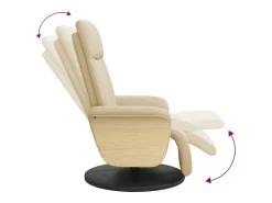 Poltrona* Poltrona | Cadeira Relax | Cadeira reclinável com apoio de pés tecido SHL45156 Creme