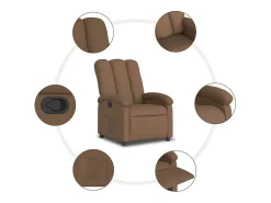 Poltrona| Poltrona | Cadeira Relax | Cadeira reclinável tecido SHL779969 Castanho