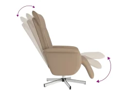 Poltrona| Poltrona | Cadeira Relax | Cadeira reclinável com apoio de pés couro artificial cappuccino SHL142153 Castanho
