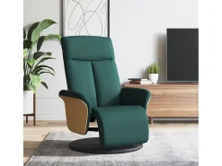 Poltrona| Poltrona | Cadeira Relax | Cadeira reclinável com apoio de pés tecido tecido verde-escuro SHL429851 Verde pinho