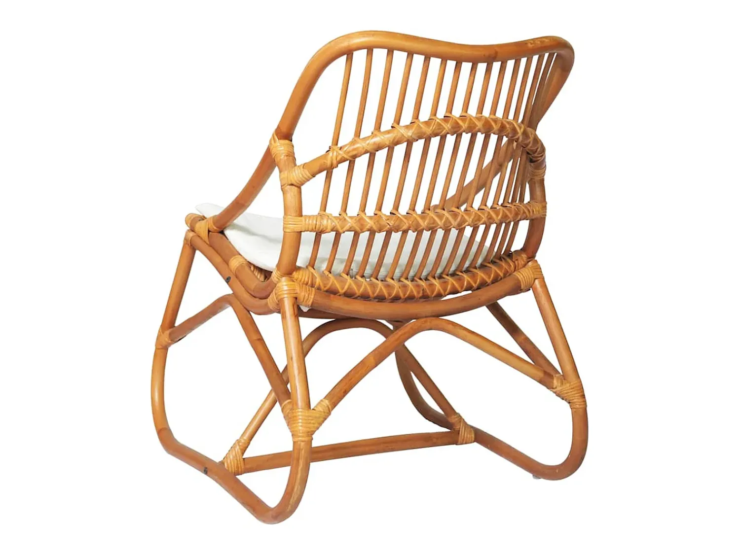 Discount Poltrona | Cadeira Relax | Cadeira de vime e linho castanho-claro SHL365301 Branco